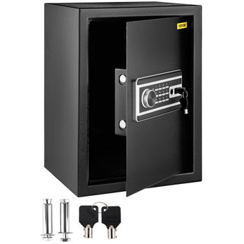 Safe Box, 2.1 CU.FT Fingerprint Safe Box for Money with 2 Keys & Digital Keypad, Q235 Steel Safe Box for Storing Cash, Jewelry, Pistols, Documents, Watches in Home & Office & Hotel