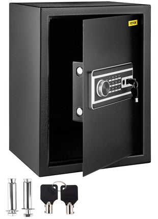 Safe Box, 2.1 CU.FT Fingerprint Safe Box for Money with 2 Keys & Digital Keypad, Q235 Steel Safe Box for Storing Cash, Jewelry, Pistols, Documents, Watches in Home & Office & Hotel