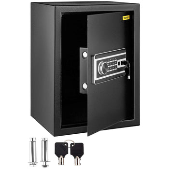 Safe Box, 2.1 CU.FT Fingerprint Safe Box for Money with 2 Keys & Digital Keypad, Q235 Steel Safe Box for Storing Cash, Jewelry, Pistols, Documents, Watches in Home & Office & Hotel