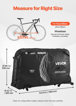 Bike Travel Bag, Transport Universal Bicycle Storage Case Bag with TSA Lock, Support Plates, Protection and Fork Mount Stabilisation, Bicycle Case Max. Wheelbase 51 in for Airplane, Outdoor Use