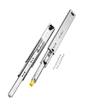 Heavy Duty Drawer Slides 16inch, 1 Pair Locking Drawer Slides 250lbs Load Capacity, Side Mount Ball Bearing, 3-Fold Full Extension