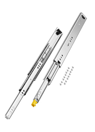 Heavy Duty Drawer Slides 18inch, 1 Pair Locking Drawer Slides 250lbs Load Capacity, Side Mount Ball Bearing, 3-Fold Full Extension
