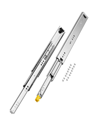 Heavy Duty Drawer Slides 18inch, 1 Pair Locking Drawer Slides 250lbs Load Capacity, Side Mount Ball Bearing, 3-Fold Full Extension
