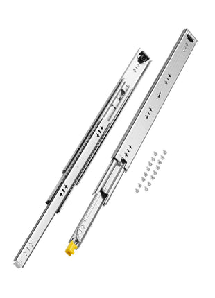 Heavy Duty Drawer Slides 24inch, 1 Pair Locking Drawer Slides 250lbs Load Capacity, Side Mount Ball Bearing, 3-Fold Full Extension