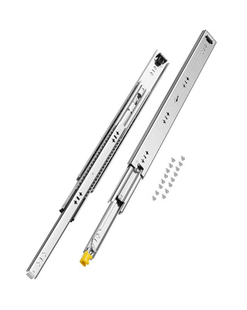 Heavy Duty Drawer Slides 24inch, 1 Pair Locking Drawer Slides 250lbs Load Capacity, Side Mount Ball Bearing, 3-Fold Full Extension