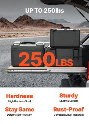 Heavy Duty Drawer Slides 60inch, 1 Pair Locking Drawer Slides 250lbs Load Capacity, Side Mount Ball Bearing, 3-Fold Full Extension