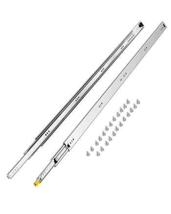 Heavy Duty Drawer Slides 60inch, 1 Pair Locking Drawer Slides 250lbs Load Capacity, Side Mount Ball Bearing, 3-Fold Full Extension