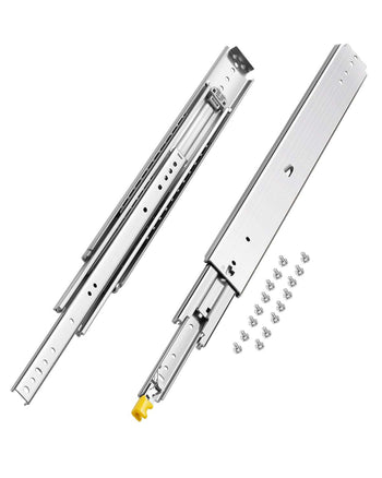 1 Pair Full Extension Drawer Slides 24 in, 500 lbs Load Capacity Locking Drawer Slides, Ball Bearing with Lock Side Mount Drawer Slide Rail