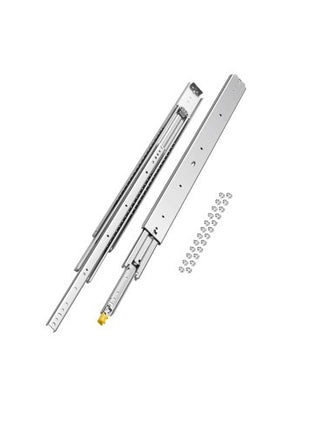 Drawer Slides, 1 Pair 36inch Locking Drawer Slides, 500lbs Load Capacity, Side Mount Ball Bearing Drawer Glides, Long Full Extension Drawer Slide