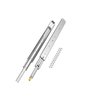 Drawer Slides, 1 Pair 36inch Locking Drawer Slides, 500lbs Load Capacity, Side Mount Ball Bearing Drawer Glides, Long Full Extension Drawer Slide