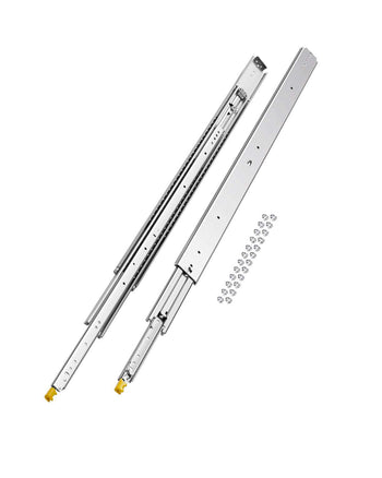 1 Pair Full Extension Drawer Slides 18 20 22 28 30 32 36 38 40 44 48 52 56 60 in, 500 lbs Load Capacity Locking Drawer Slides, Ball Bearing with Lock Side Mount Drawer Slide Rail