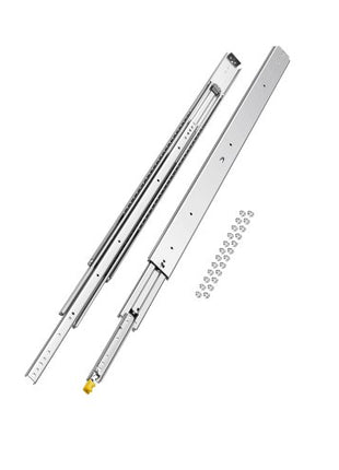 1 Pair Full Extension Drawer Slides 48 in, 500 lbs Load Capacity Locking Drawer Slides, Ball Bearing with Lock Side Mount Drawer Slide Rail