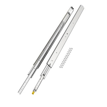 KFFKFF Set of Two Drawer Rails, Sizes Varying from 16 to 60 inches, 500 lbs Weight Tolerance, Lockable Ball Bearing Side Mounted Drawer Slide Rail