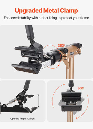 Bike Repair Stand, Max. 110 lb Heavy-duty Bicycle Work Stand with 40.3-59.4 in Adjustable Height & Large Tool Tray, Foldable Ebike Maintenance Rack, Shop Home Mechanics for Mountain Road Bike
