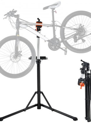 Bike Repair Stand, 66 lbs Heavy-duty Aluminum Bicycle Repair Stand, Adjustable Height Bike Maintenance Workstand with Magnetic Tool Tray Telescopic Arm, Foldable Bike Work Stand for Home, Shops