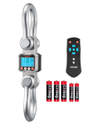 Digital Crane Scale, 22000 lbs/10 T Max Capacity, Heavy Duty Industrial Hanging Scale with Cast Aluminum Case & LCD Display, 5 lbs Division & 3 Unit Switch, Remote Control for Garage Factory