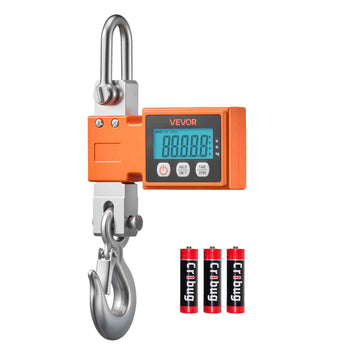 Digital Crane Scale, 1100 lbs/500 kg Max Capacity, Heavy Duty Industrial Hanging Scale with Cast Aluminum Case & LCD Display, 0.2 lbs Division & 3 Unit Switch, Auto-Off Setting for Garage