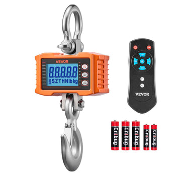 Digital Crane Scale, 4400 lbs/2000 kg Max Capacity, Heavy Duty Industrial Hanging Scale with Cast Aluminum Case & LCD Display, 1 lbs Division & 3 Unit Switch, Remote Control for Garage Factory