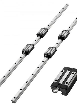 Linear Rail Guide Kit, HGR20, 2Pcs 1000 mm (39.4 inch) Linear Motion Rails and 4Pcs Bearing Slide Blocks, Anti Rust and High Precision Kit, for DIY, CNC Routers, Lathes, Mills, 3D Printers