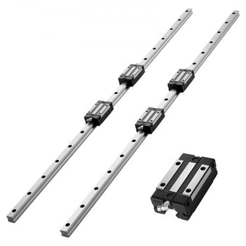 Linear Rail Guide Kit, HGR20, 2Pcs 1000 mm (39.4 inch) Linear Motion Rails and 4Pcs Bearing Slide Blocks, Anti Rust and High Precision Kit, for DIY, CNC Routers, Lathes, Mills, 3D Printers