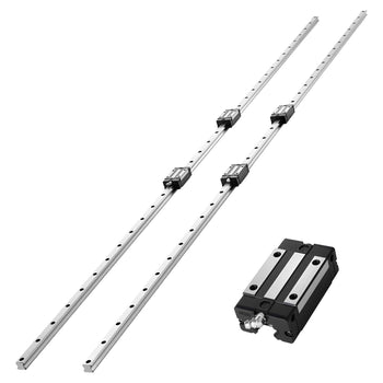 Linear Rail Guide Kit, HGR20, 2Pcs 2000 mm (78.74 inch) Linear Motion Rails and 4Pcs Bearing Slide Blocks, Anti Rust and High Precision Kit, for DIY, CNC Routers, Lathes, Mills, 3D Printers