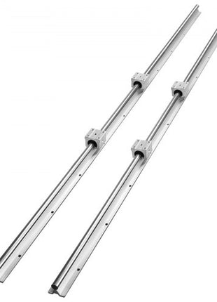Linear Guide Rail Set, SBR16 1500mm, 2 PCS 59 in/1500 mm SBR16 Guide Rails and 4 PCS SBR16UU Slide Blocks, Linear Rails and Bearings Kit for Automated Machines DIY Project CNC Router Machines