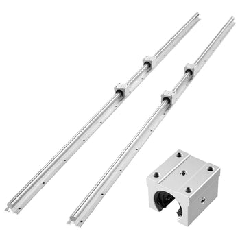 Linear Rail Kit, SBR20, 2Pcs 2000 mm (78.74 inch) Linear Motion Guide Rails and 4Pcs Bearing Slide Blocks, Fully Supported Shaft, for Cutting, Grinding, Milling, Drilling Machines, and More