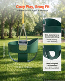 Toddler Swing 300 lbs High Back Full Bucket Baby Swing Seat Green, for Outdoor & Indoor Backyard Playground, Heavy-Duty Coated Chains and Carabiners, Fully Assembled Seat for Toddlers Age 3+