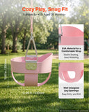 Toddler Swing 300 lbs High Back Full Bucket Baby Swing Seat Pink, for Outdoor & Indoor Backyard Playground, Heavy-Duty Coated Chains and Carabiners, Fully Assembled Seat for Toddlers Age 3+