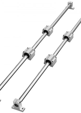 Linear Guide Rail Set, SFC20 1200 mm, 2 PCS 47.2 in/1200 mm SFC20 Guide Rails 4 PCS SC20 Slide Blocks 4 PCS Rail Supports, Linear Rails and Bearings Kit for Automated Machines CNC DIY Project