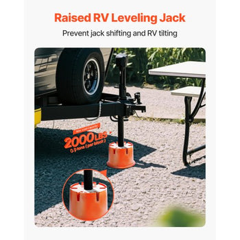 Trailer Jack Blocks, 8" High, 2000 lbs Capacity, 8 Pcs Heavy Duty Camper Leveler Kit - 6 RV Leveling Blocks & 2 Pads, Camper Accessories for Travel Trailers, 5th Wheels Class A/C Motorhomes