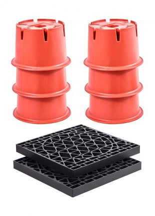 Trailer Jack Blocks, 8" High, 2000 lbs Capacity, 8 Pcs Heavy Duty Camper Leveler Kit - 6 RV Leveling Blocks & 2 Pads, Camper Accessories for Travel Trailers, 5th Wheels Class A/C Motorhomes
