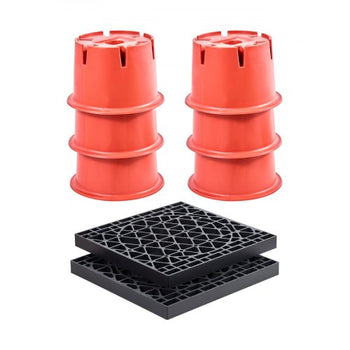 Trailer Jack Blocks, 8" High, 2000 lbs Capacity, 8 Pcs Heavy Duty Camper Leveler Kit - 6 RV Leveling Blocks & 2 Pads, Camper Accessories for Travel Trailers, 5th Wheels Class A/C Motorhomes