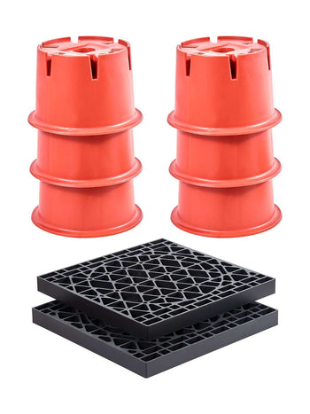 Trailer Jack Blocks, 8" High, 2000 lbs Capacity, 8 Pcs Heavy Duty Camper Leveler Kit - 6 RV Leveling Blocks & 2 Pads, Camper Accessories for Travel Trailers, 5th Wheels Class A/C Motorhomes