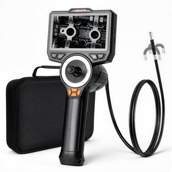 Articulating Endoscope with Light, 4-Way 360° Articulated Borescope, 0.24" Slim Lens 1920 x 1080, 4.5" HD IPS Screen, 8X Zoom Inspection Camera for Auto, Mechanical Equipment (4.9FT Snake Cable)