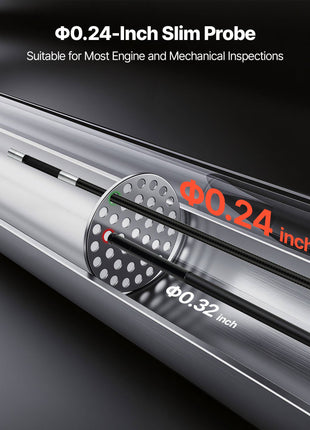 Articulating Endoscope with Light, 4-Way 360° Articulated Borescope, 0.24" Slim Lens 1920 x 1080, 4.5" HD IPS Screen, 8X Zoom Inspection Camera for Auto, Mechanical Equipment (4.9FT Snake Cable)