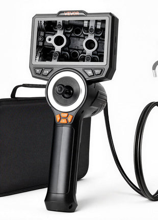 Articulating Endoscope with Light, 4-Way 360° Articulated Borescope, 0.24" Slim Lens 1920 x 1080, 4.5" HD IPS Screen, 8X Zoom Inspection Camera for Auto, Mechanical Equipment (4.9FT Snake Cable)