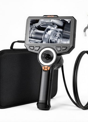 Articulating Endoscope with Light, 4-Way 360° Articulated Borescope Camera, 0.24" Slim Lens 1920 x 1080, 6" HD IPS Screen, 7000mAh Battery, IP67 Waterproof for Automotive & Mechanical Inspection