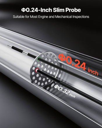Articulating Endoscope with Light, 4-Way 360° Articulated Borescope Camera, 0.24" Slim Lens 1920 x 1080, 6" HD IPS Screen, 7000mAh Battery, IP67 Waterproof for Automotive & Mechanical Inspection