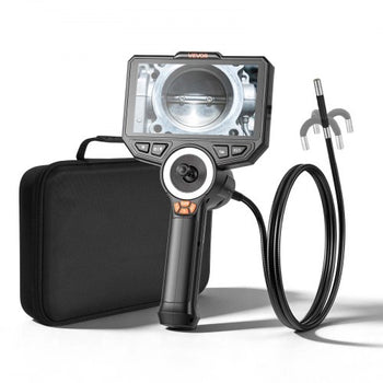 Articulating Endoscope with Light, 4-Way 360° Articulated Borescope Camera, 6" HD IPS Screen, 1920 x 1080 Lens, 8X Zoom, 7000mAh Battery, IP67 Waterproof for Auto, Plumbing (4.9FT Snake Cable)
