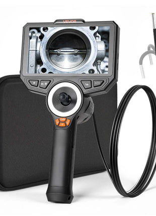 Articulating Borescope with 0.15" Ultra Slim Lens, 4-Way 360° Articulated Endoscope Camera with Light, 6" HD IPS Screen, 8X Zoom, 7000mAh Inspection Camera for Auto & Tight Mechanical Spaces