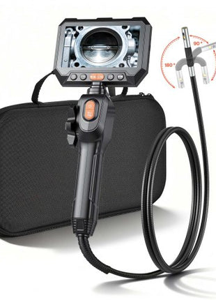 2-Way Dual-Lens Articulating Endoscope with Light, 1080P HD Industrial Borescope Inspection Camera with Articulated Probe, Rigid Snake Scope Cam for Wall Automotive Engine Inspect-4.9FT
