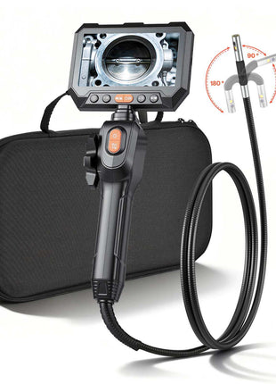 2-Way Dual-Lens Articulating Endoscope with Light, 1080P HD Industrial Borescope Inspection Camera with Articulated Probe, Rigid Snake Scope Cam for Wall Automotive Engine Inspect-4.9FT
