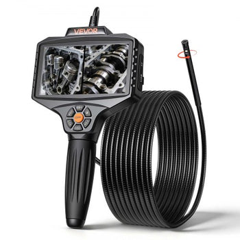 Endoscope with Light, 360° View Coverage Industrial Borescope Inspection Camera with Rotating Probe, 1080P HD Rigid Snake Scope Cam for Wall Automotive Engine Inspect-16.4FT