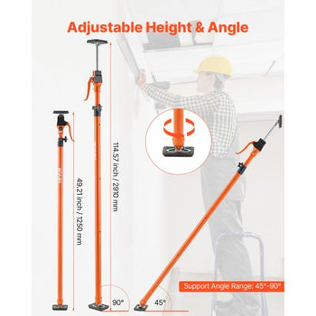 Cabinet Jack Support Pole, 4-Pack, 49.2-114.6 Inch Steel Telescopic Quick Support Rod, Adjustable 3rd Hand System up to 198 lbs Capacity for Installing Cabinets, Lifting Drywall, Cargo Bars