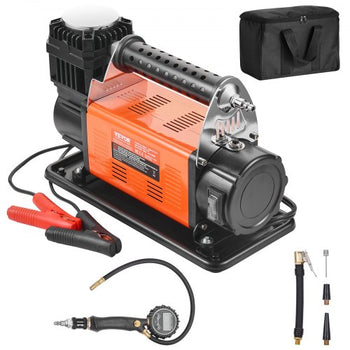 12V Heavy Duty Air Compressor - with Digital Pressure Gauge Tire Inflator Kit, 7.06 CFM Portable Tire Inflator, 150PSI Offroad Air Pump with Adapters for Trucks Car SUV 4 x 4 Vehicle RV