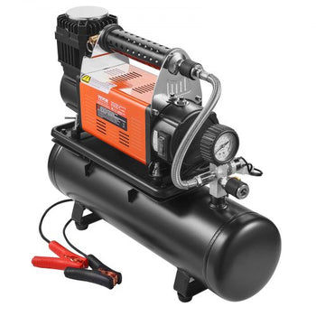 12V Heavy Duty Air Compressor with 6L Tank Kit, 6.35 CFM Portable Tire Inflator, 150PSI Offroad Air Compressor with Digital Pressure Gauge Tire Inflator for Trucks Car SUV 4 x 4 Vehicle RV