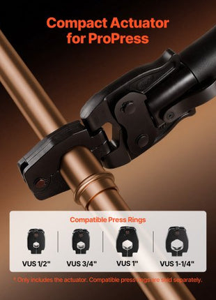 Press Actuator for 24KN Compact Series Press Tools, Works with 1/2", 3/4", 1" & 1-1/4" Press Rings - Compatible with ProPress Copper Pipes (Ring NOT Included)