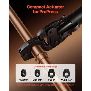 Press Actuator for 24KN Compact Series Press Tools, Works with 1/2", 3/4", 1" & 1-1/4" Press Rings - Compatible with ProPress Copper Pipes (Ring NOT Included)