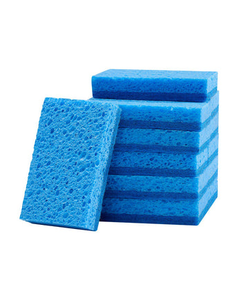Sponges, 12 Pcs Durable Natural Kitchen Sponges with Cellulose & Scrub Pad, Easy-to-Rinse Cleaning Sponges with Honeycomb Structure & Quick Water Absorption, Fit for Home Cleaning
